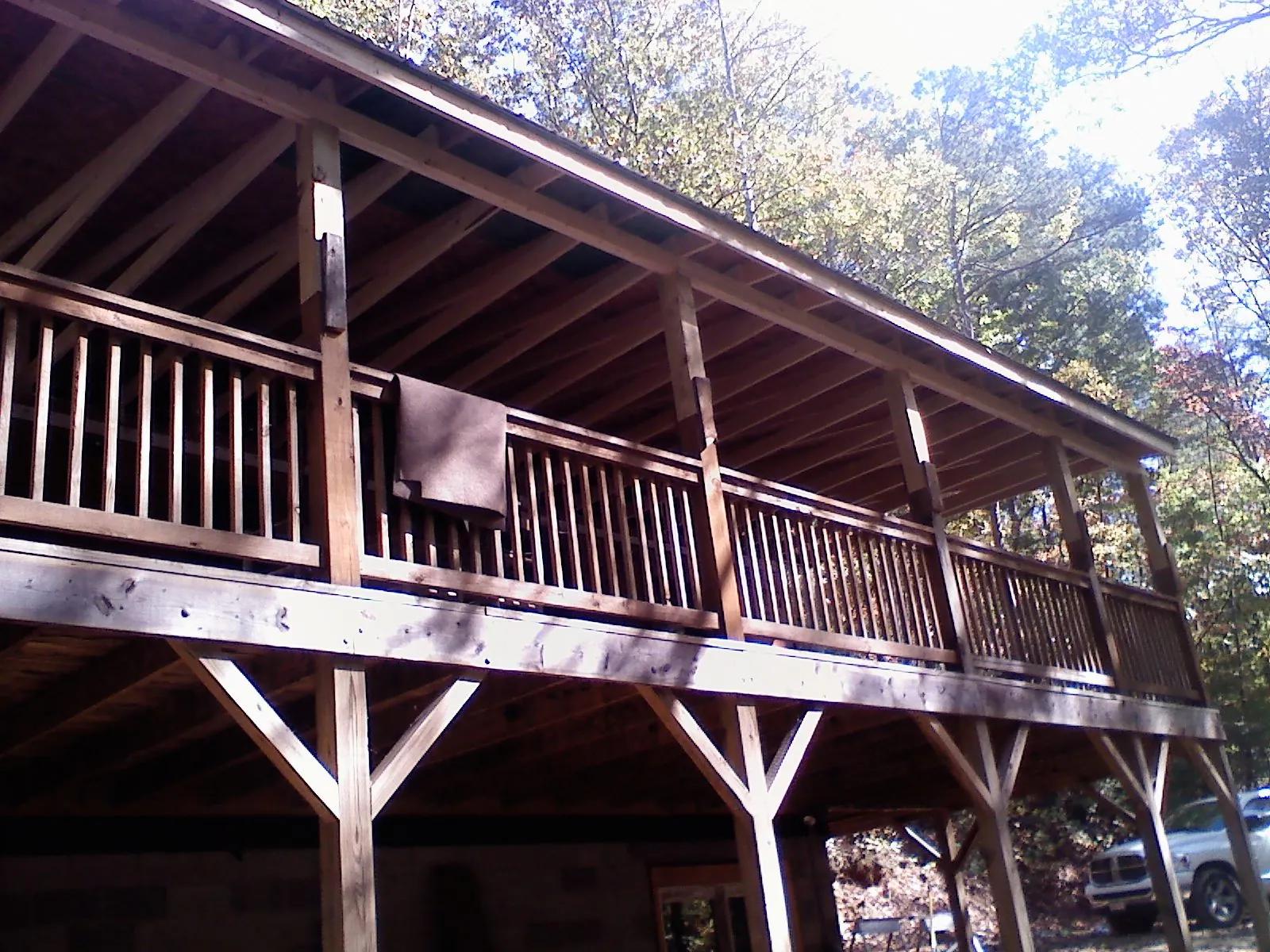 Timber framing under a new elevated porch and deck — Roof Leak Repair in Nunn by Roofing Brothers